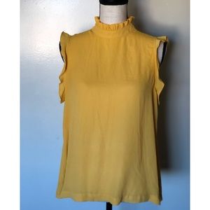 Who What Wear Sleeveless High Neck Ruffle Blouse